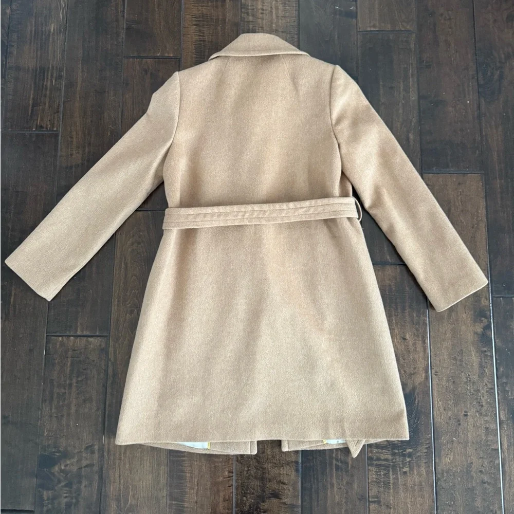 J Crew Mirabelle Top Coat Brown Tan Italian Wool Cashmere Blend Size 10 - Picture 2 of 4